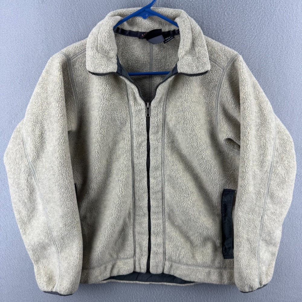 Vintage Patagonia Synchilla Fleece Jacket Womens Medium Beige Full Zip 90s USA